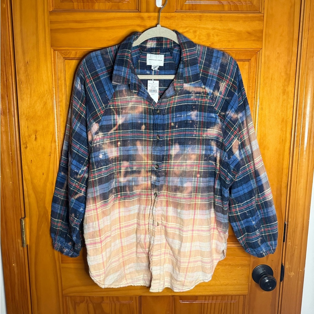 American Eagle Oversized Flannel Shirt Grunge, Retro, Boyfriend Fit Medium
